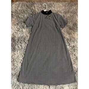 Disturbia Monochrome Striped Midi Dress